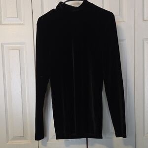 Men's Classic Black Velvet Turtleneck Sweater